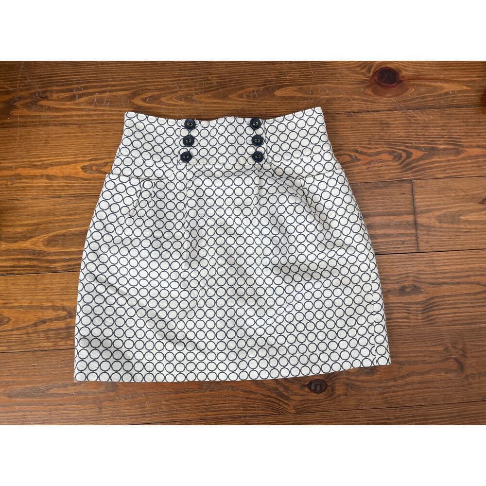 Anthropologie Sine Button Front Geometric Print Straight Skirt, 4